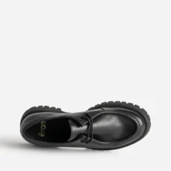Derby plateau noir cuir