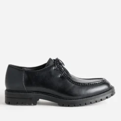 Derby plateau noir cuir semelle crantée