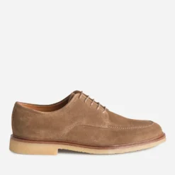 Derby à plateau taupe cuir velours