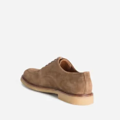 Derby à plateau taupe cuir velours