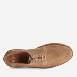 Derby à plateau taupe cuir velours