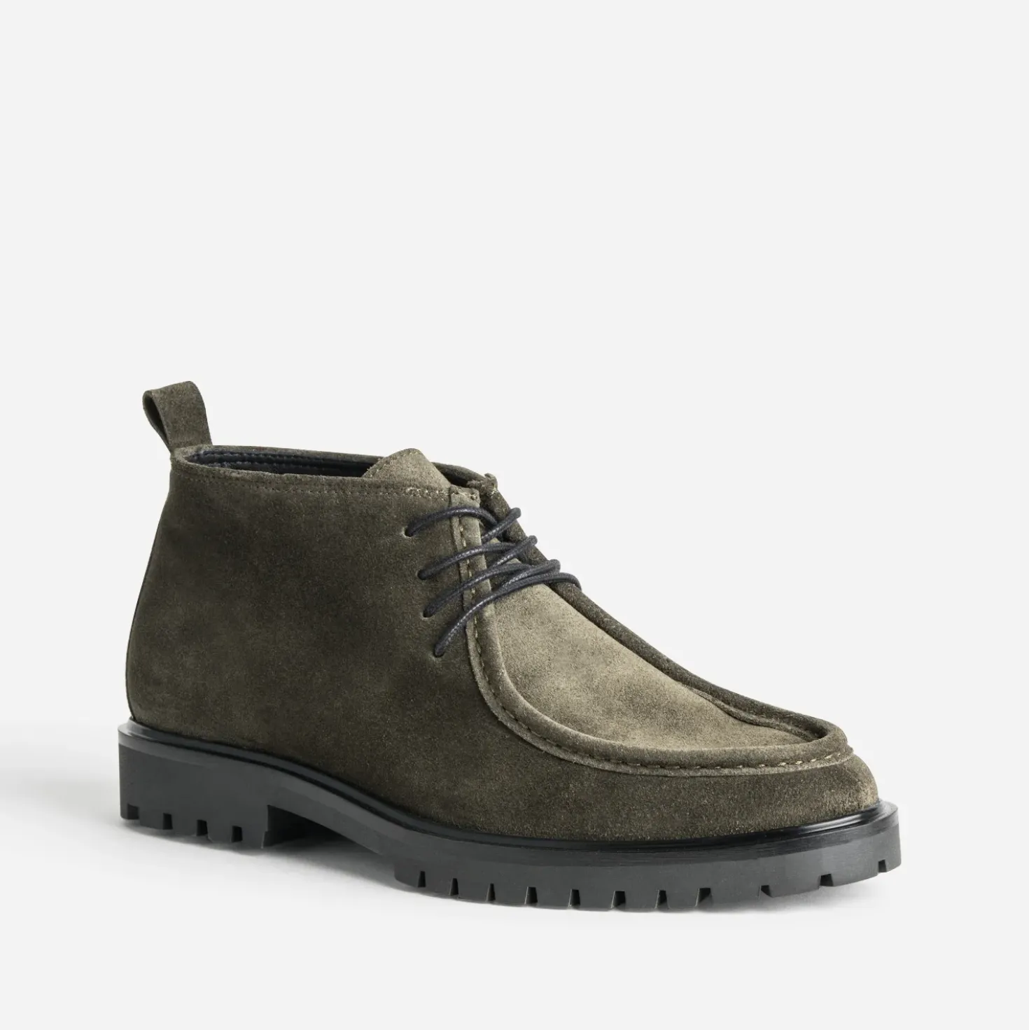 Derby semi-montant kaki cuir velours