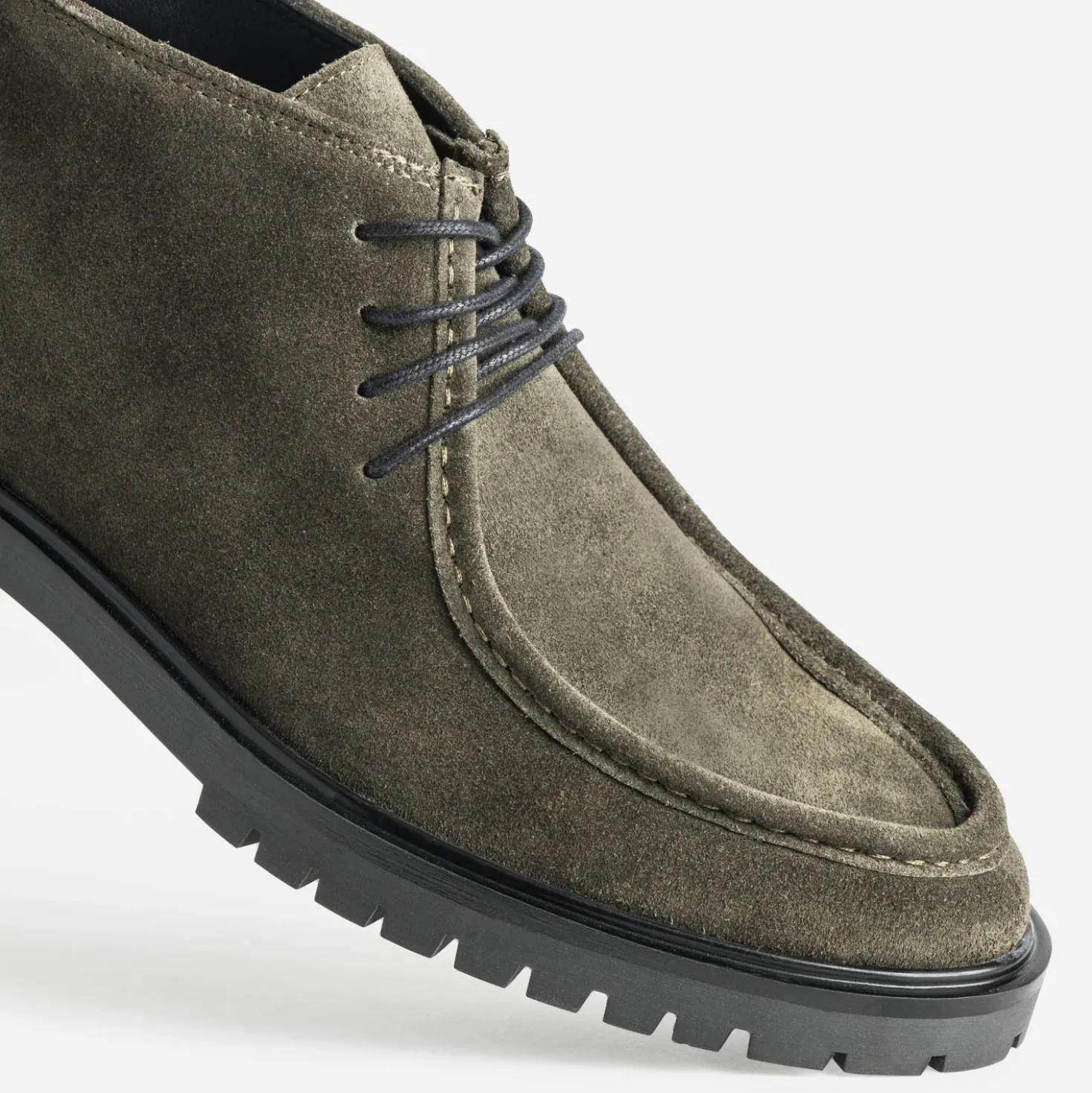 Derby semi-montant kaki cuir velours
