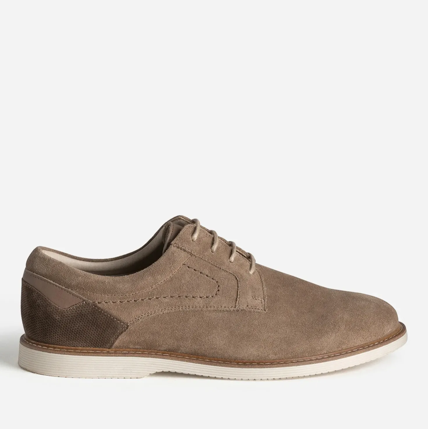 Derby taupe cuir velours
