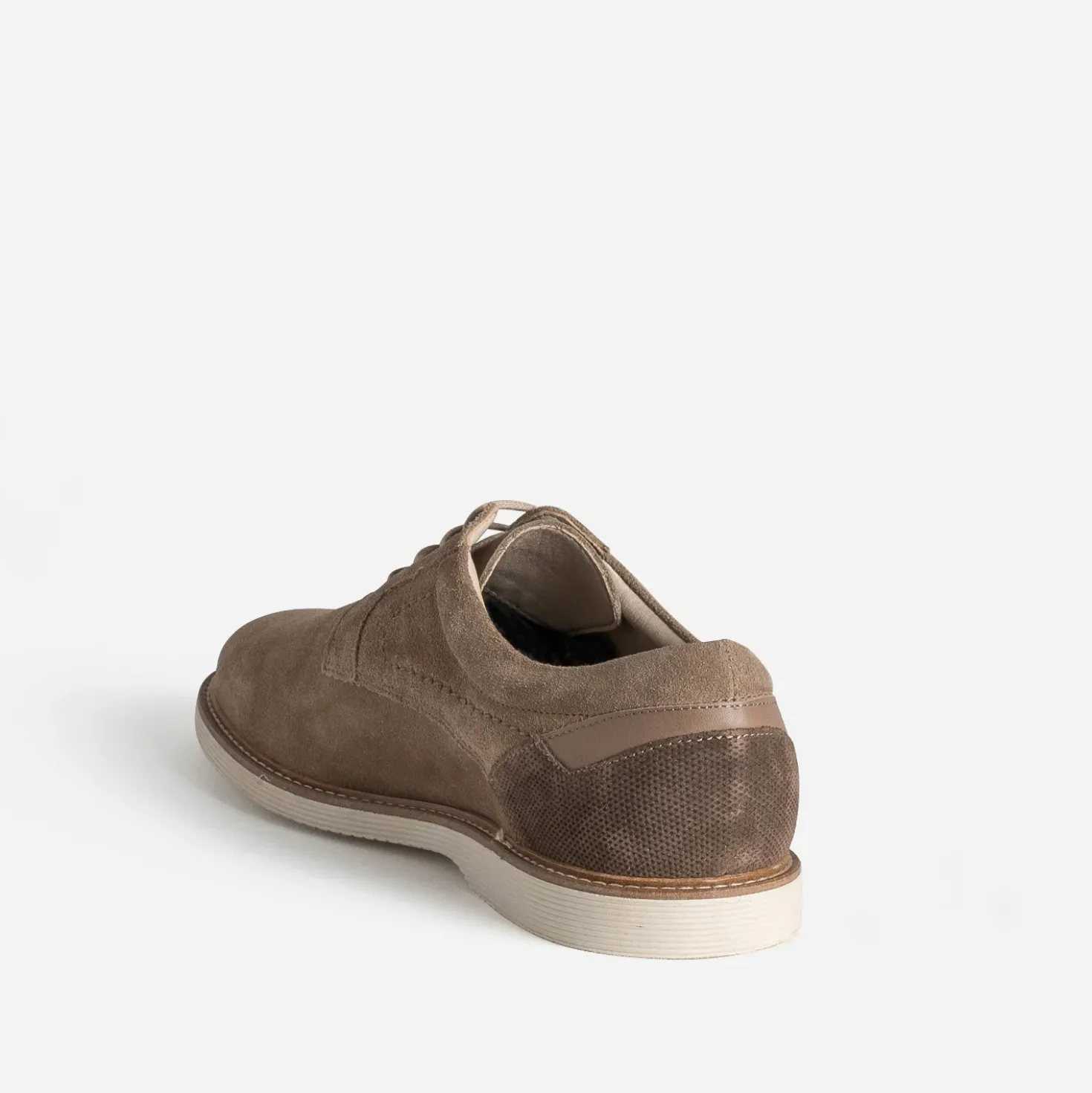 Derby taupe cuir velours
