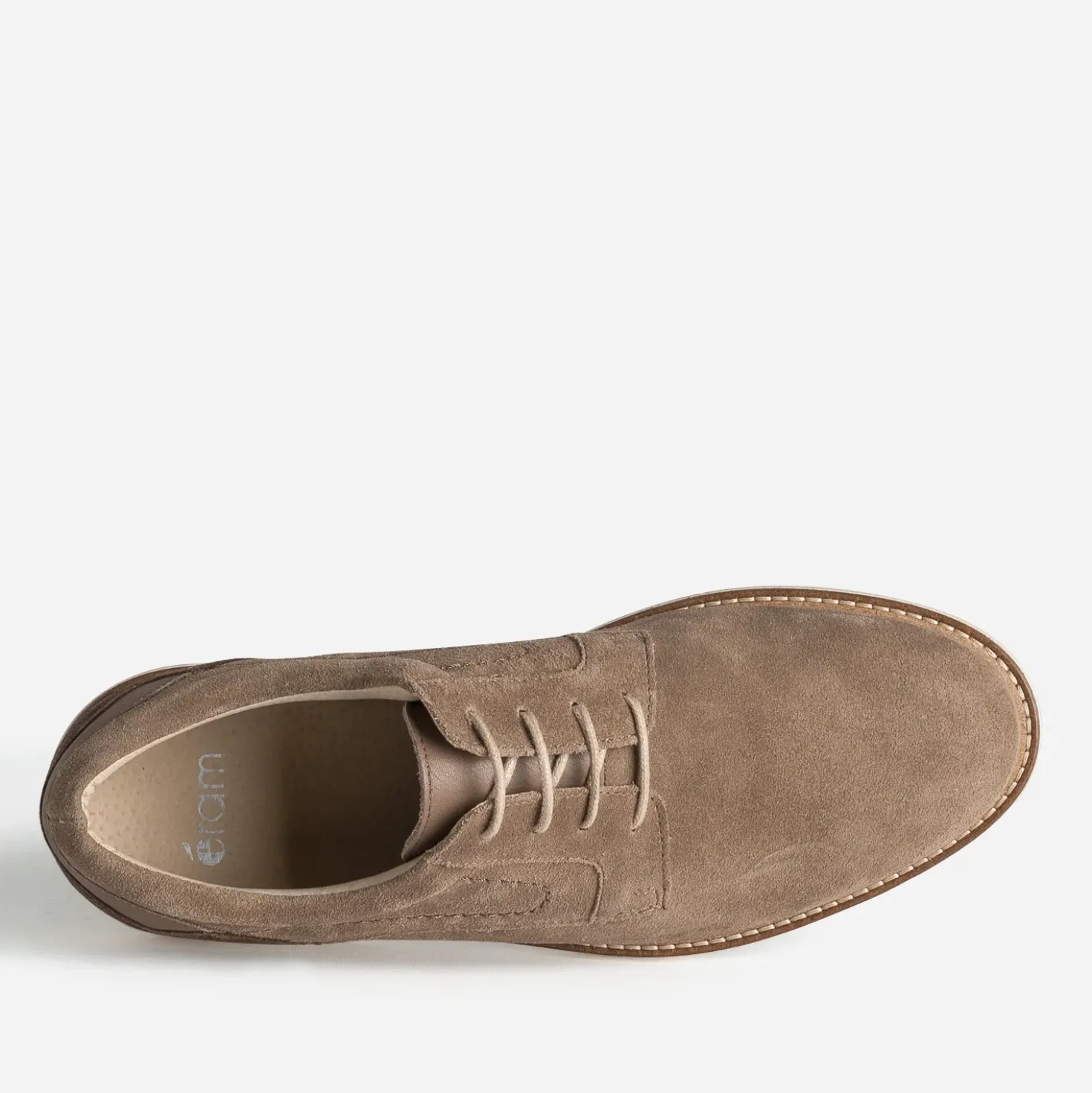 Derby taupe cuir velours
