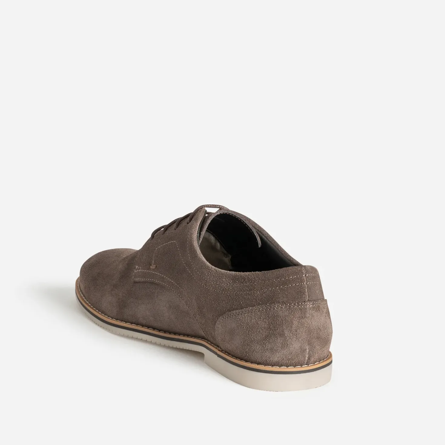 Derby taupe cuir velouts
