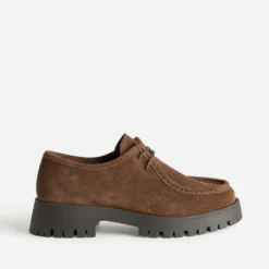 Derby TEXTO marron cuir à semelle crantée