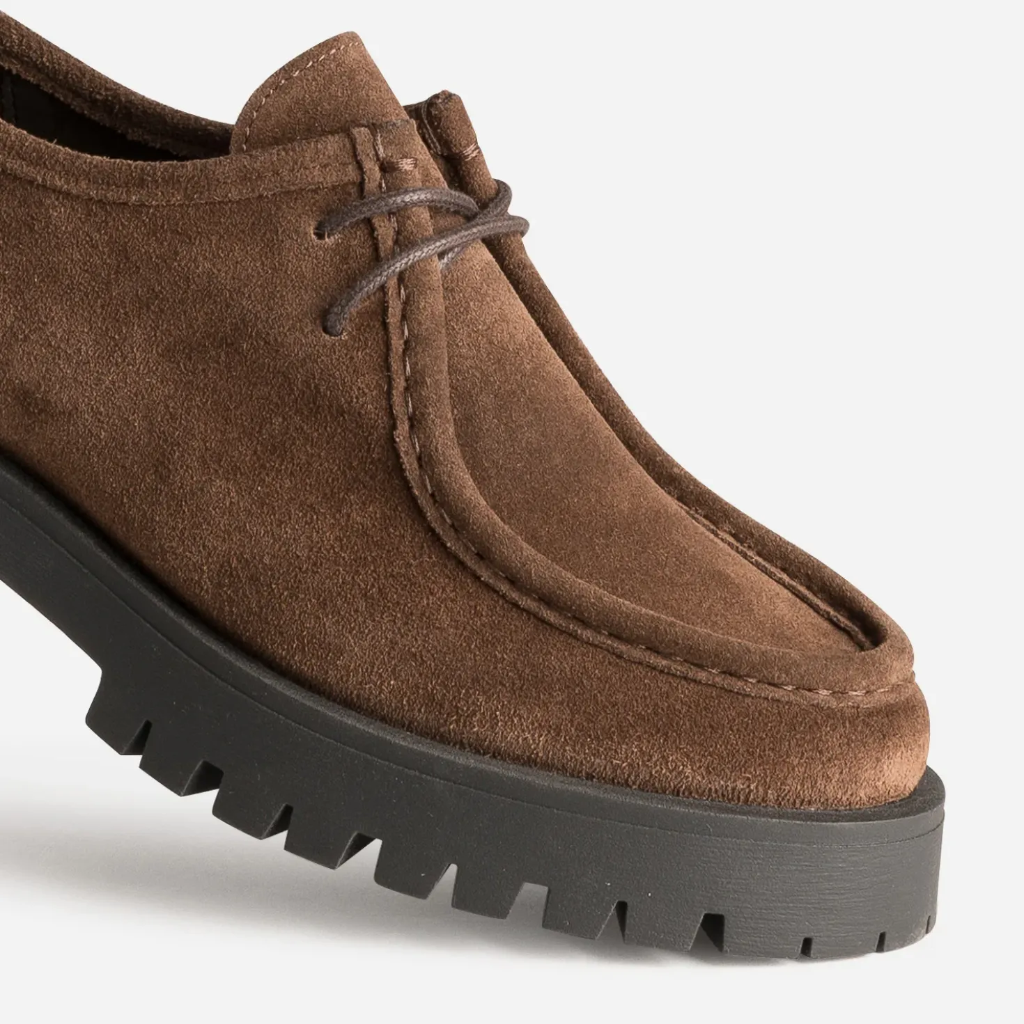 Derby TEXTO marron cuir à semelle crantée