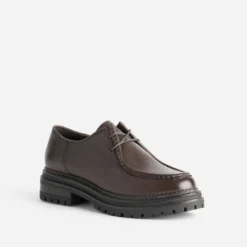 Derby TEXTO marron cuir semelle crantée