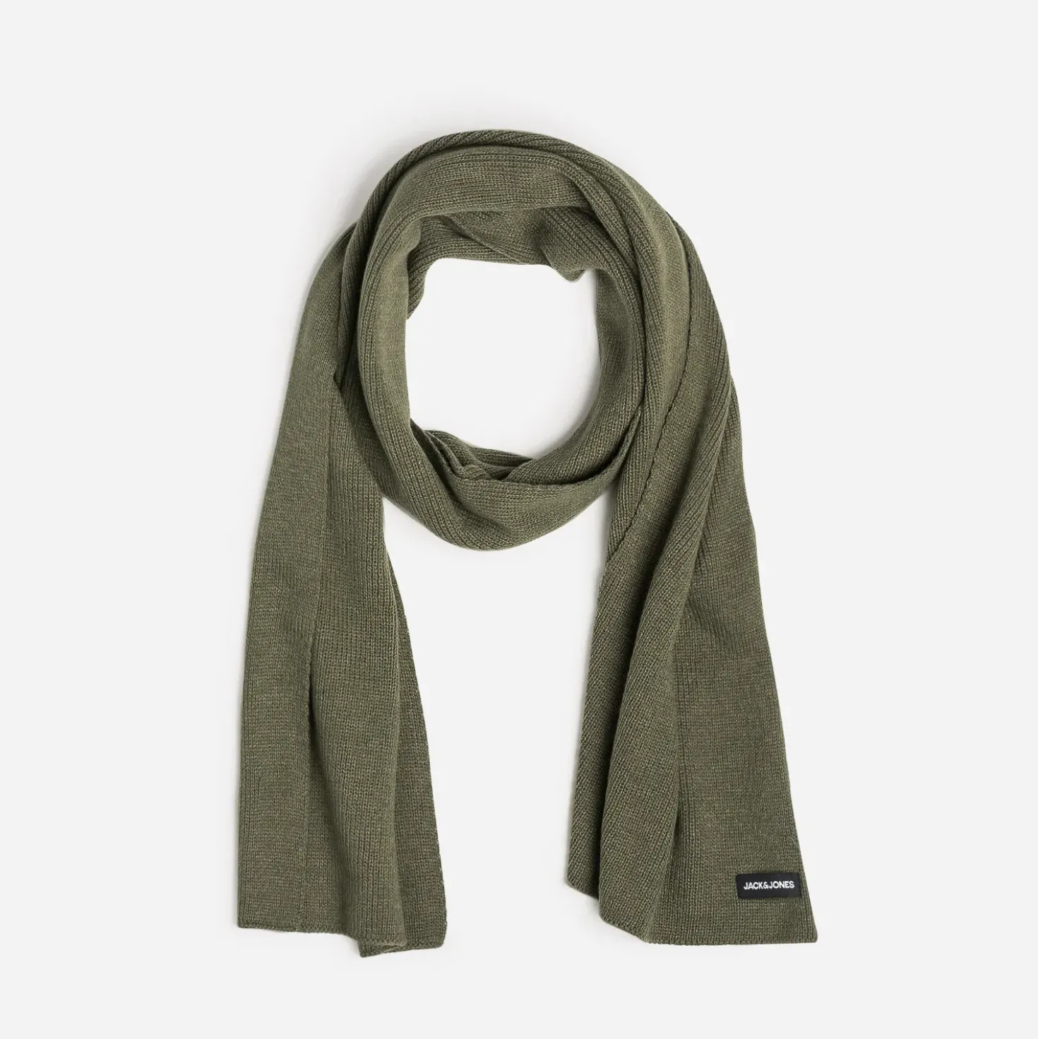 Echarpe homme JACK & JONES kaki chiné en tricot