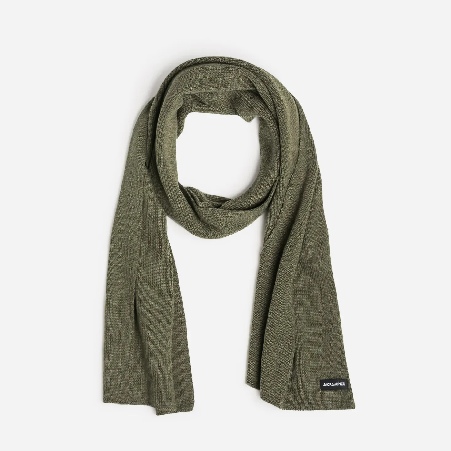 Echarpe homme JACK & JONES kaki chiné en tricot