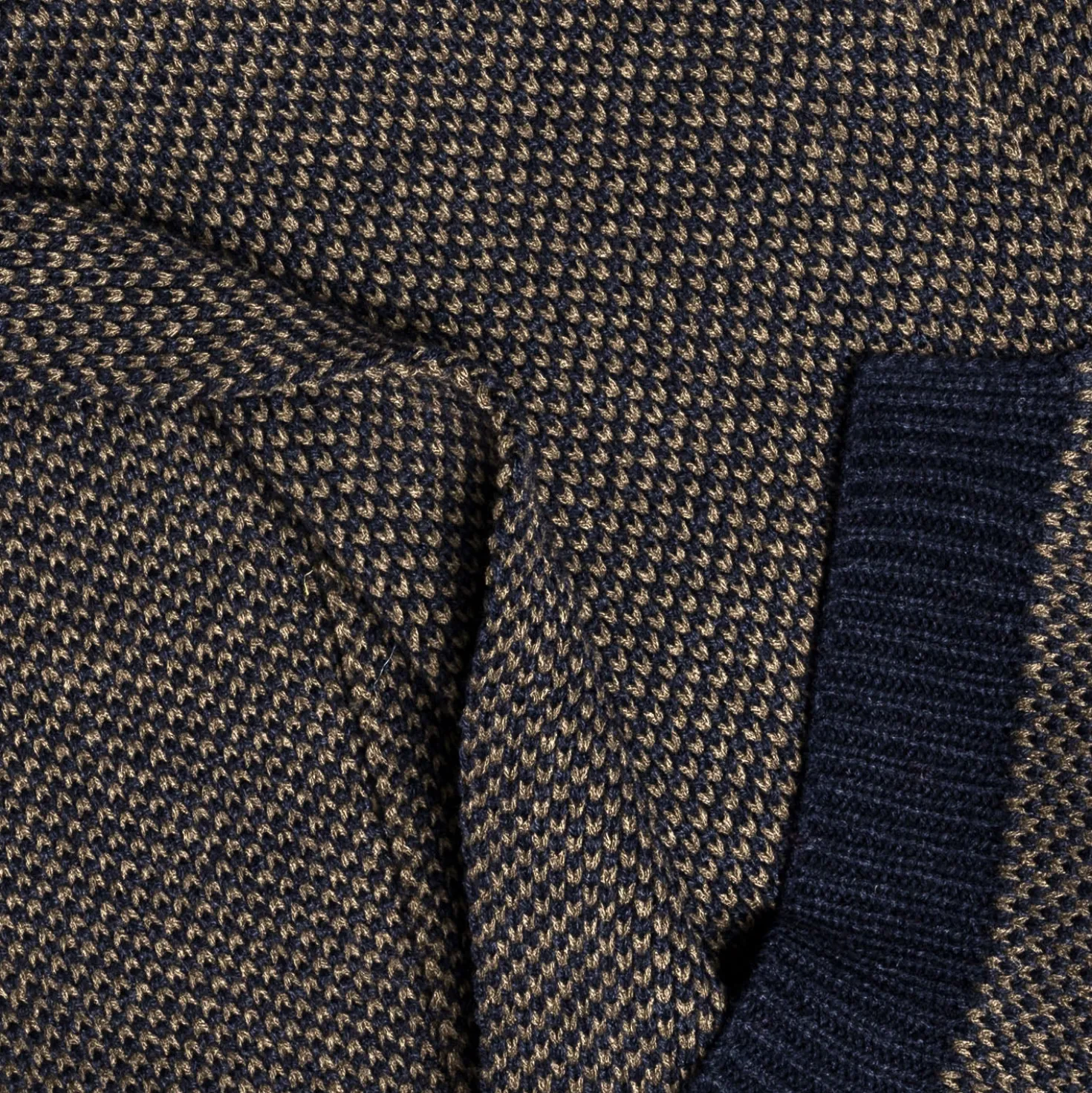 Echarpe marine et kaki tricot Homme