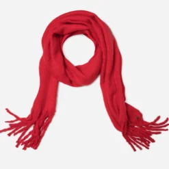 Echarpe rouge à franges