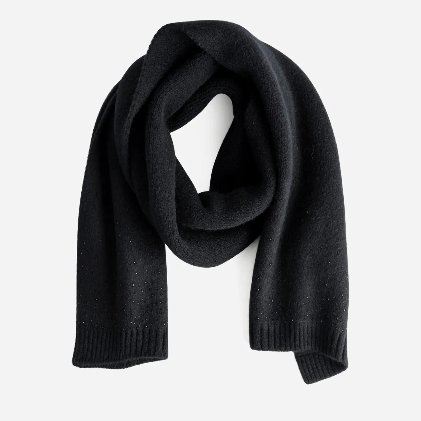 Echarpe TEXTO noire tricot décor strass