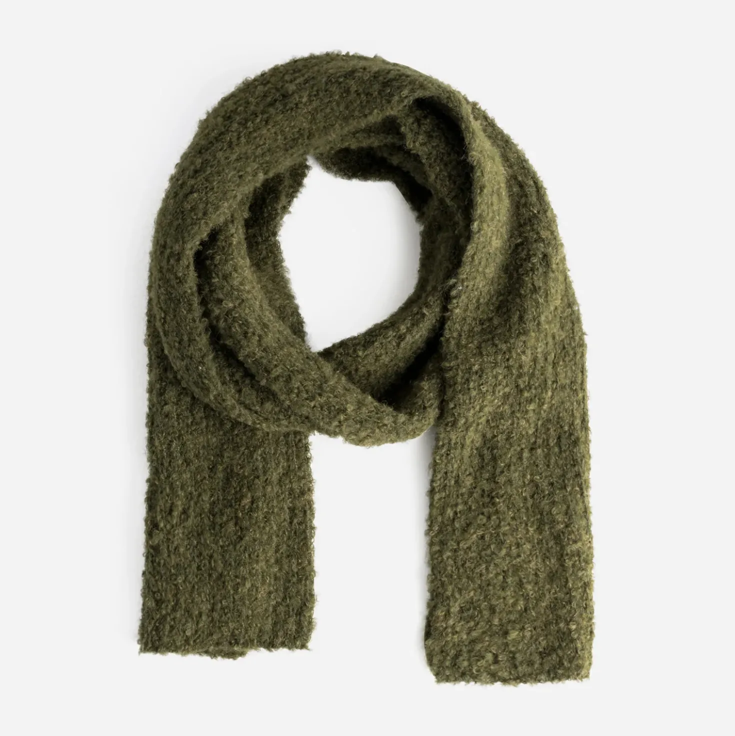Echarpe verte tricot côtelé