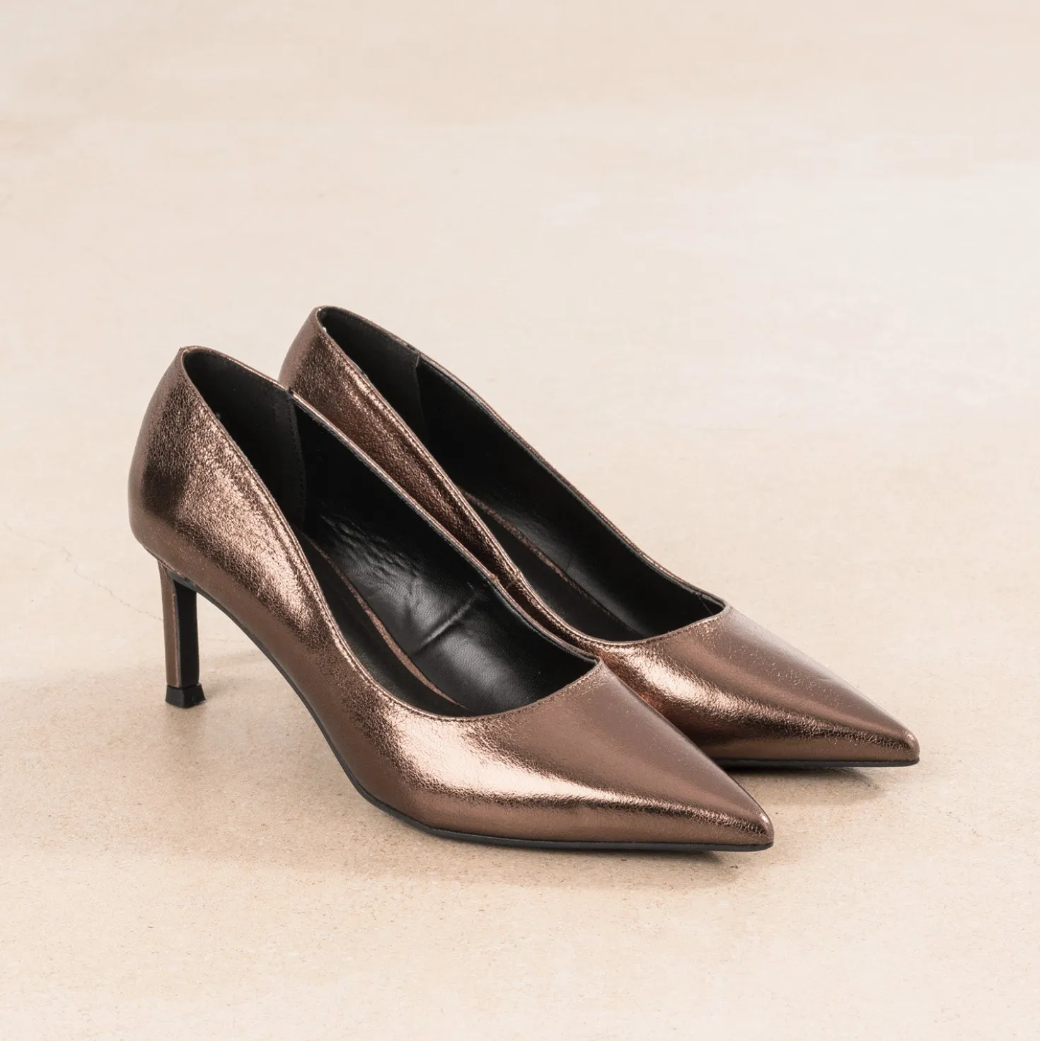 Escarpin bronze métallisé