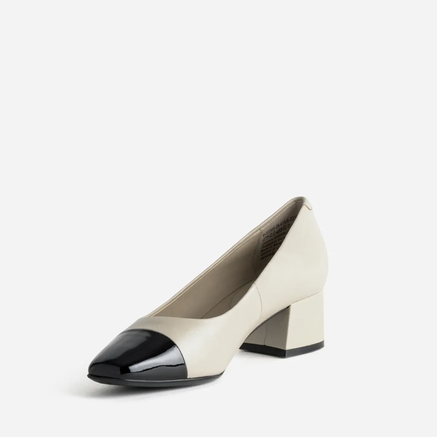 Escarpin CAPRICE beige cuir bout verni à talon