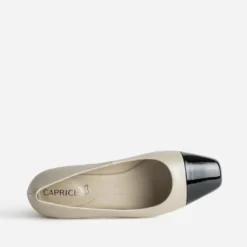 Escarpin CAPRICE beige cuir bout verni à talon