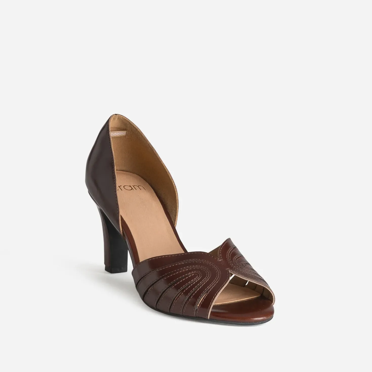 Escarpin chocolat en cuir