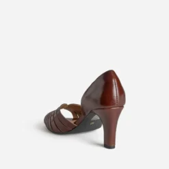 Escarpin chocolat en cuir