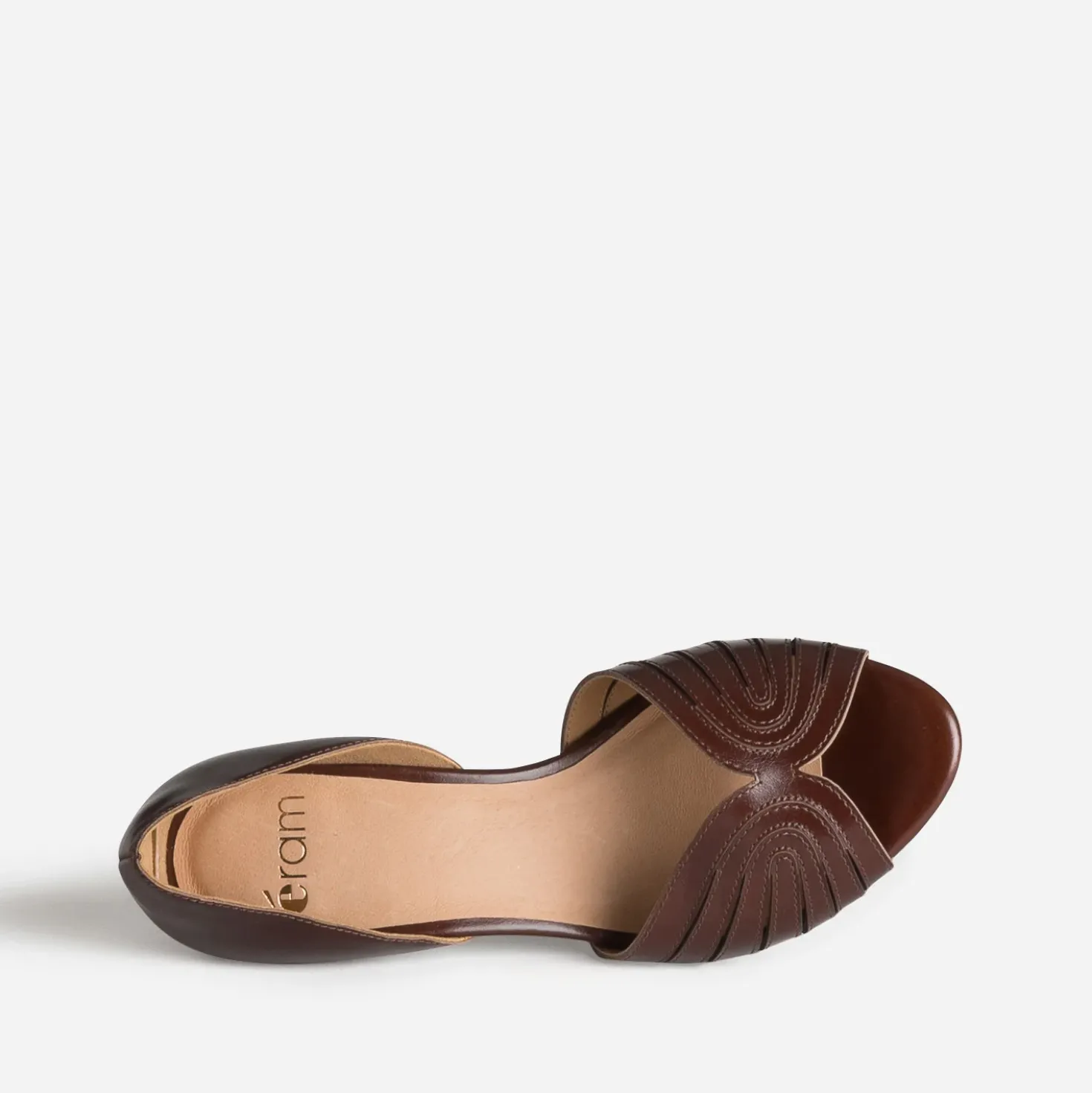 Escarpin chocolat en cuir