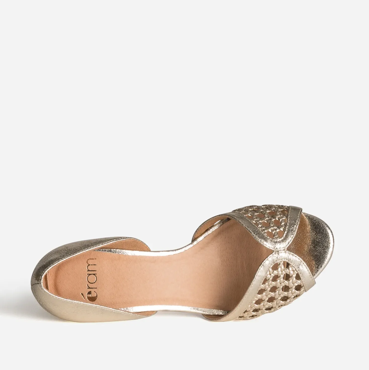 Escarpin doré ajouré open-toe