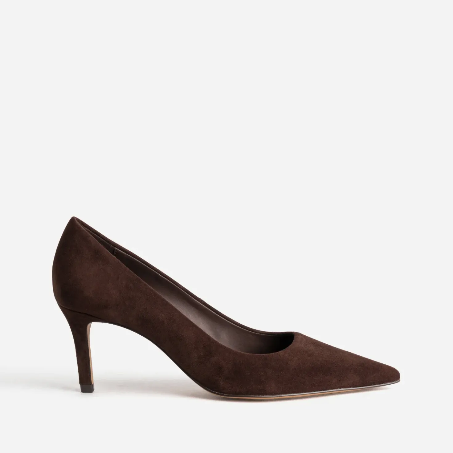 Escarpin marron cuir velours