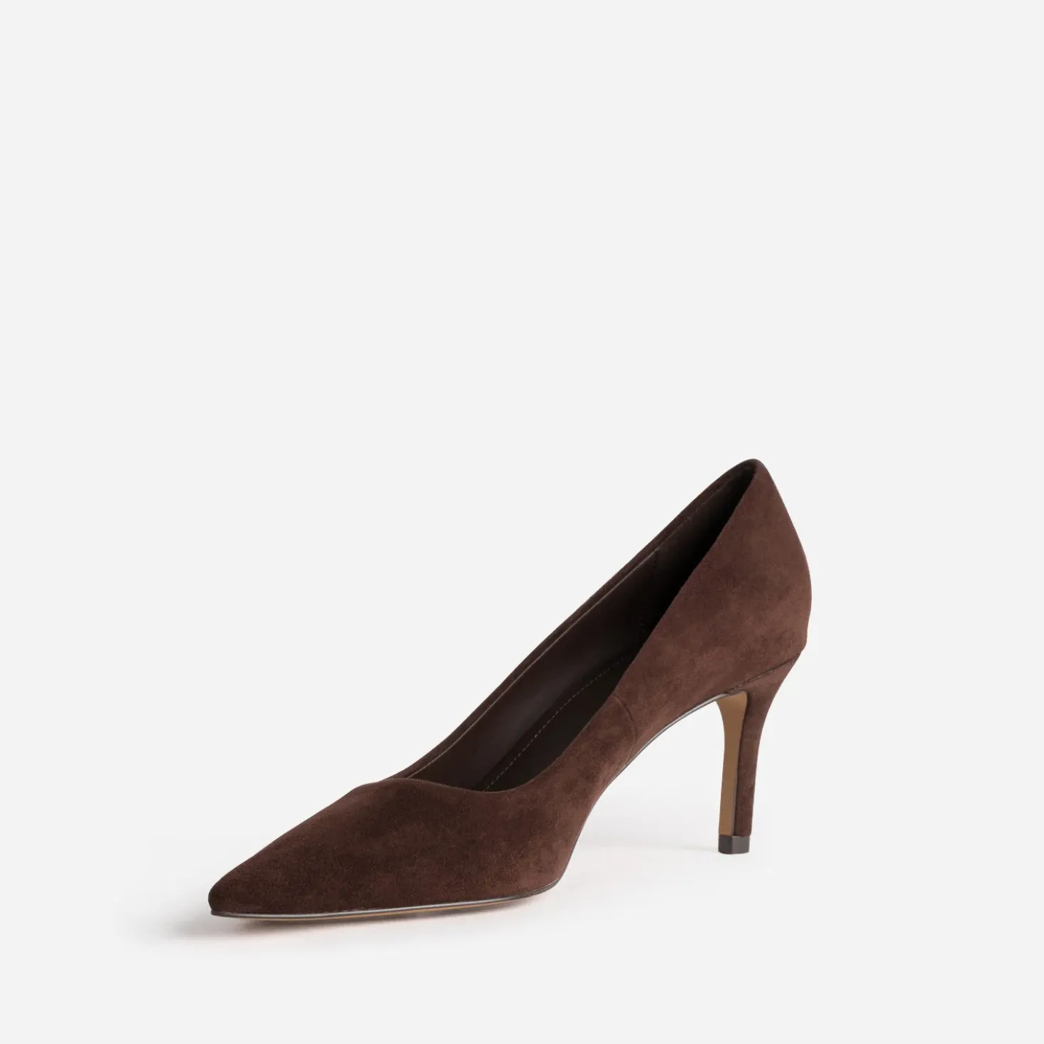 Escarpin marron cuir velours