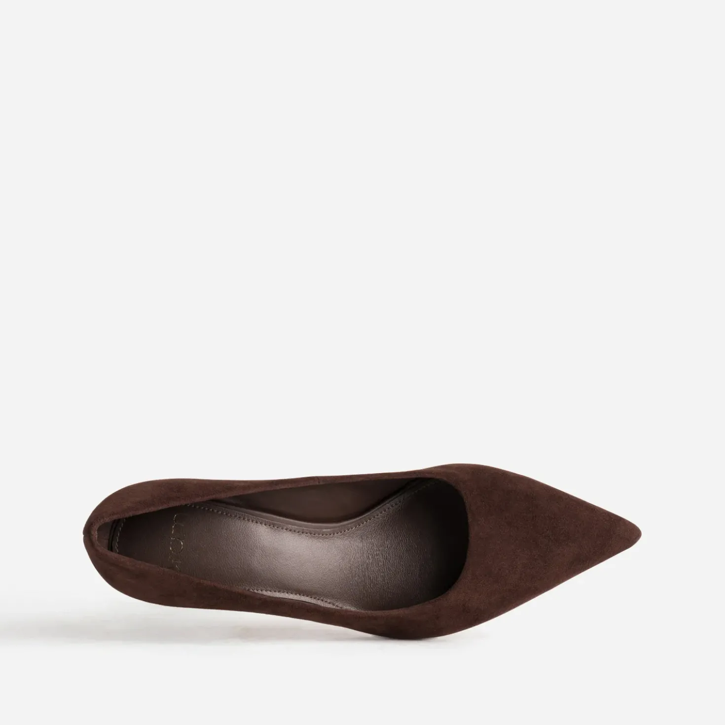 Escarpin marron cuir velours