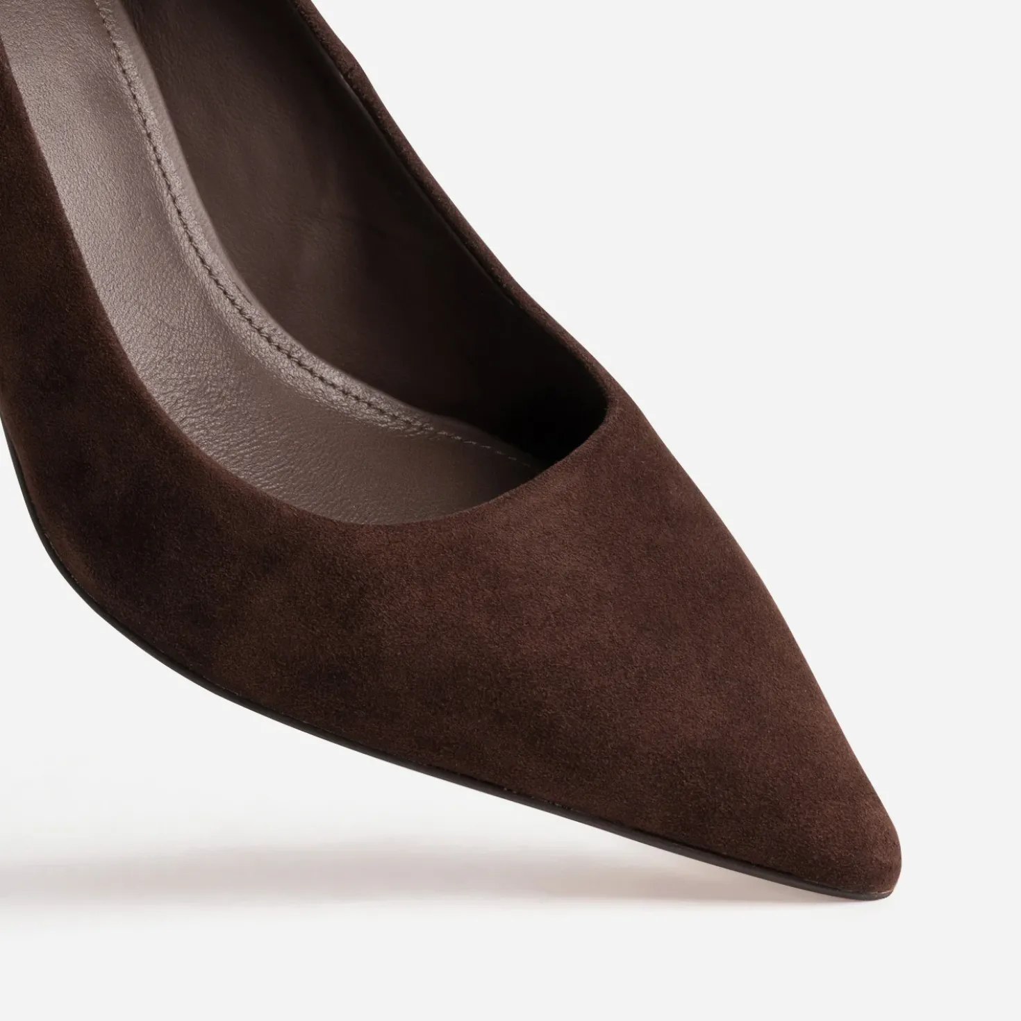 Escarpin marron cuir velours