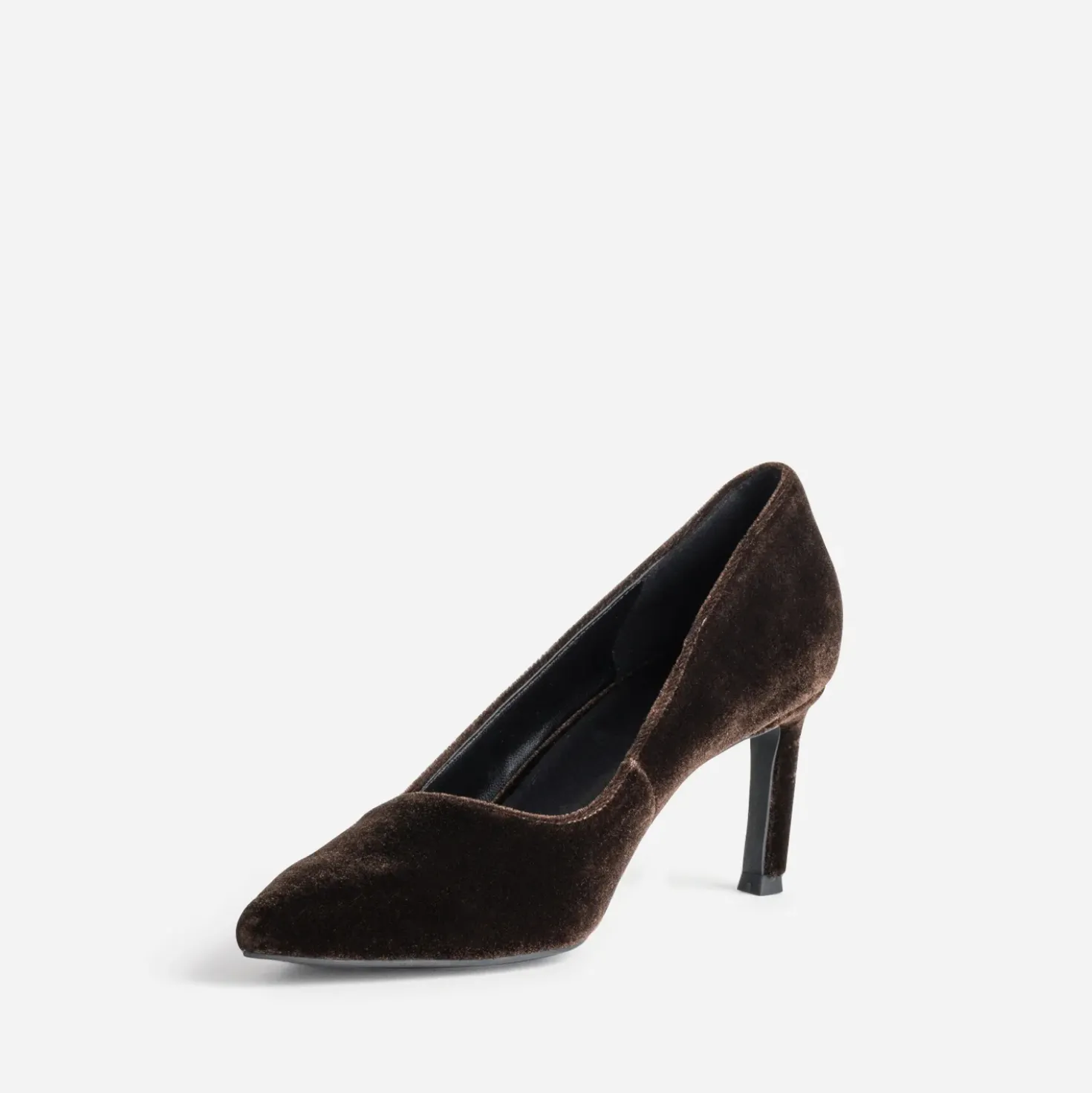 Escarpin marron panne de velours