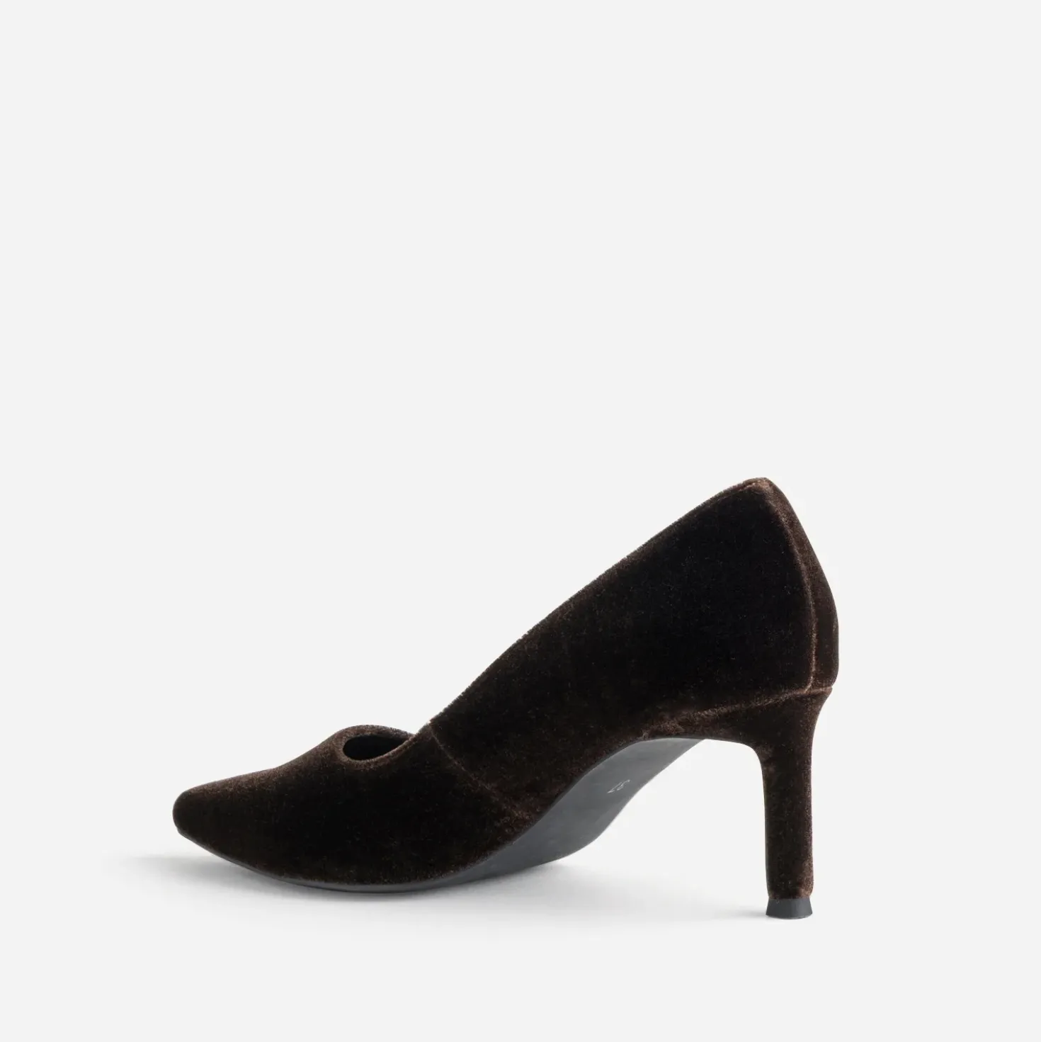 Escarpin marron panne de velours