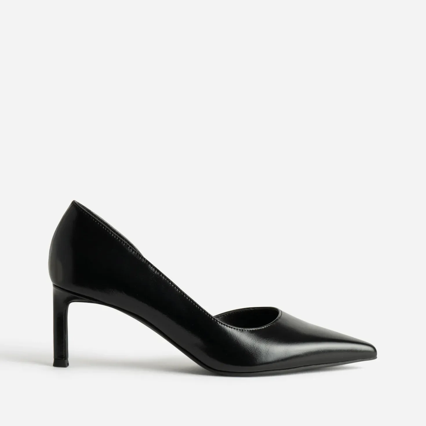 Escarpin noir cuir cut-out