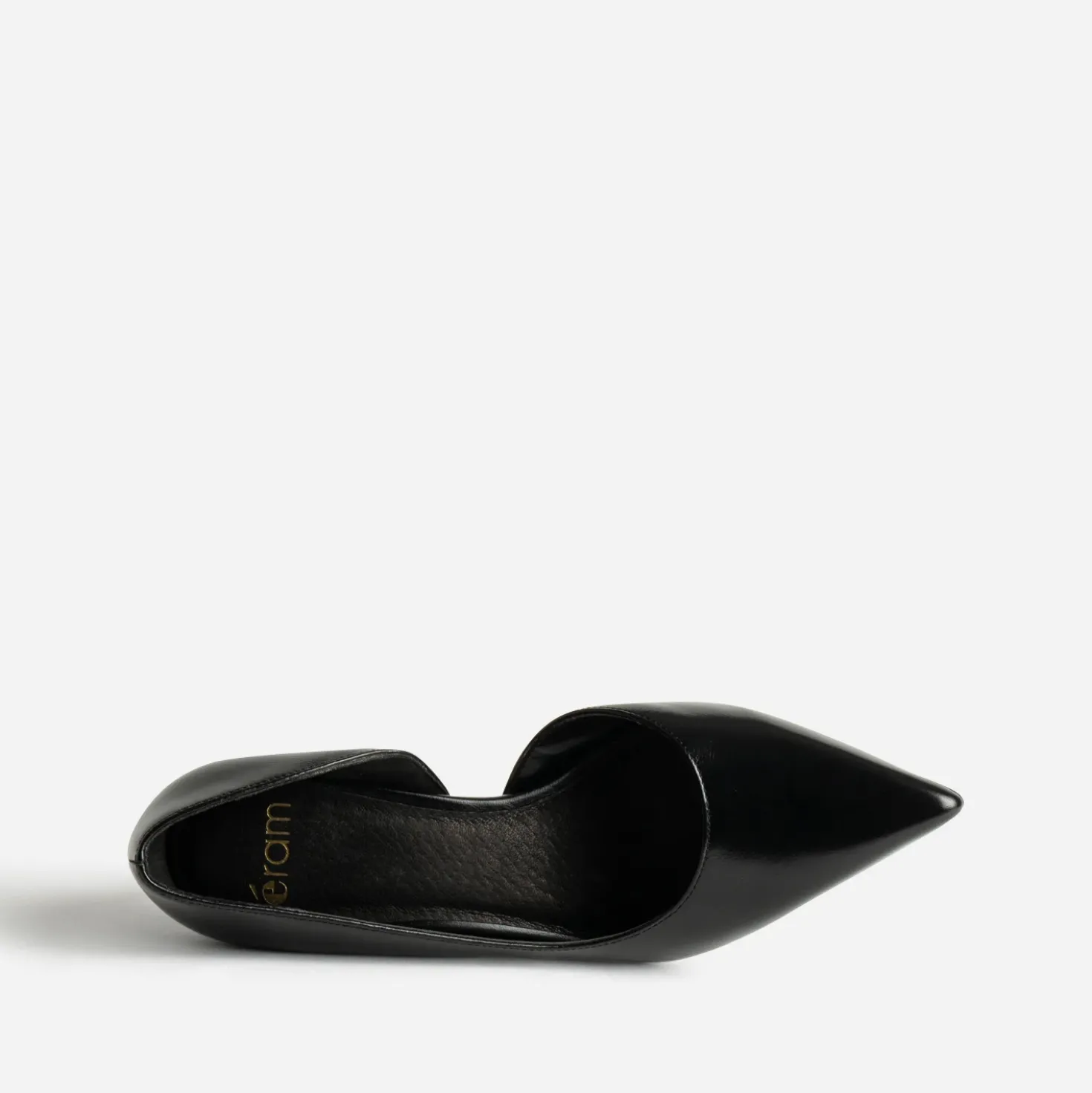 Escarpin noir cuir cut-out