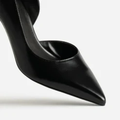 Escarpin noir cuir cut-out