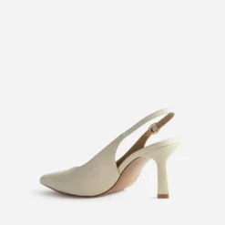 Escarpin slingback beige cuir
