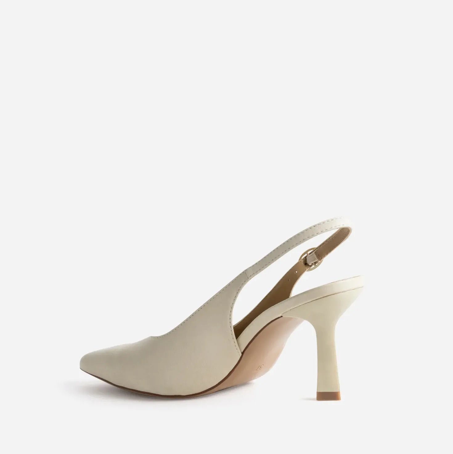 Escarpin slingback beige cuir