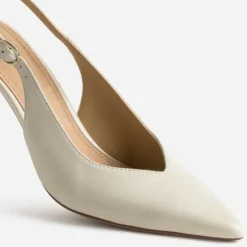 Escarpin slingback beige cuir