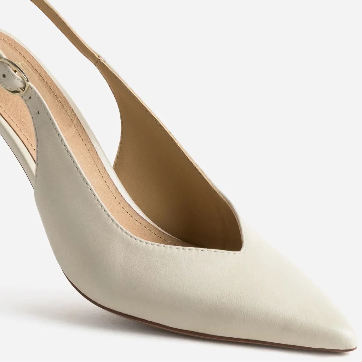 Escarpin slingback beige cuir
