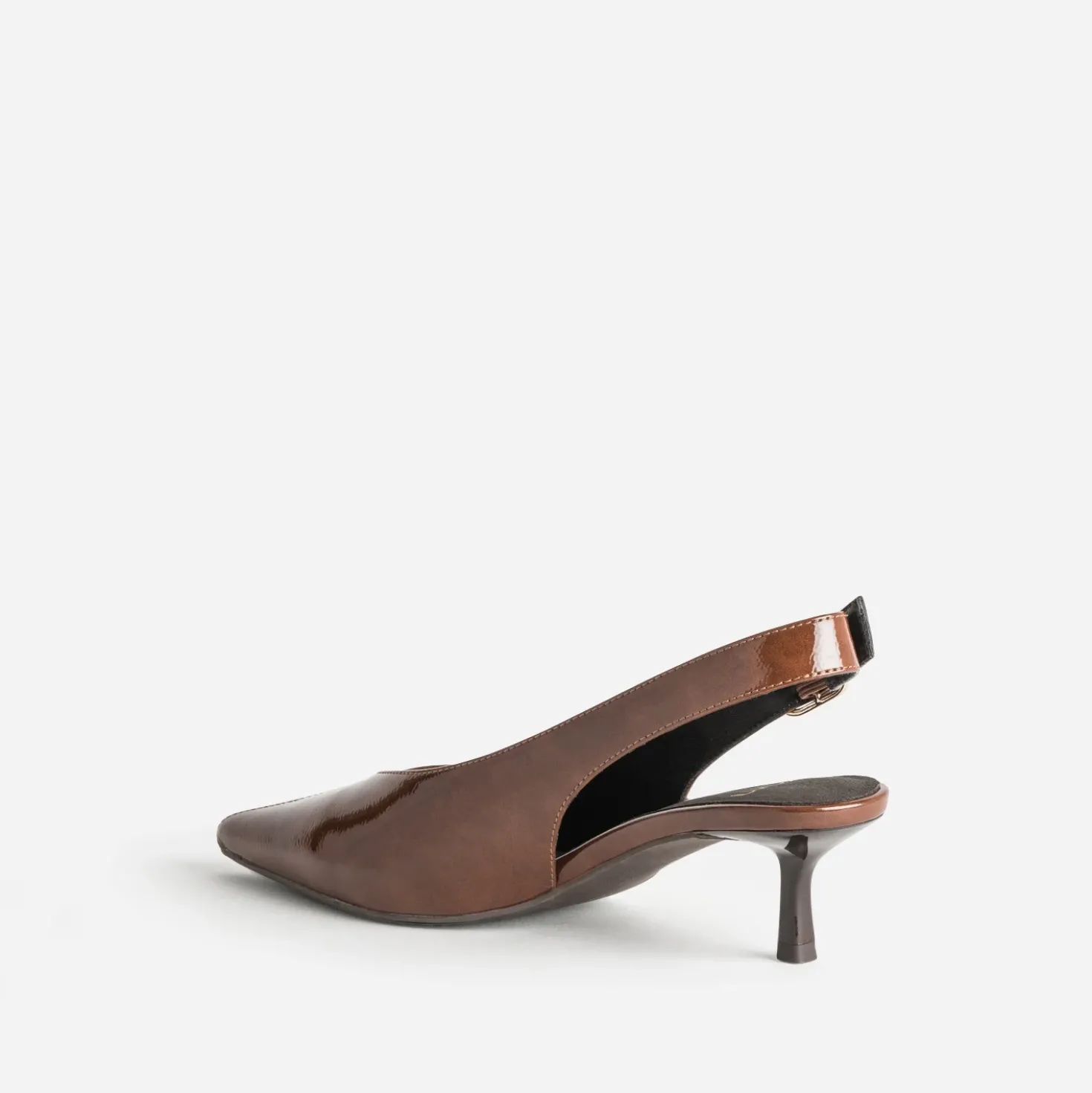 Escarpin slingback camel verni