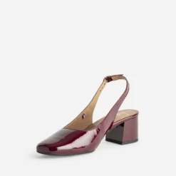 Escarpin slingback ERAM FLEX bordeaux cuir verni