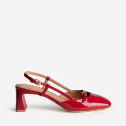 Escarpin slingback rouge verni