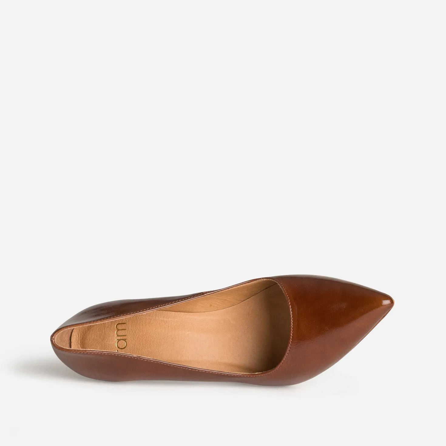 Escarpin stiletto cognac cuir