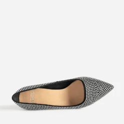 Escarpin stiletto TEXTO noir décor strass