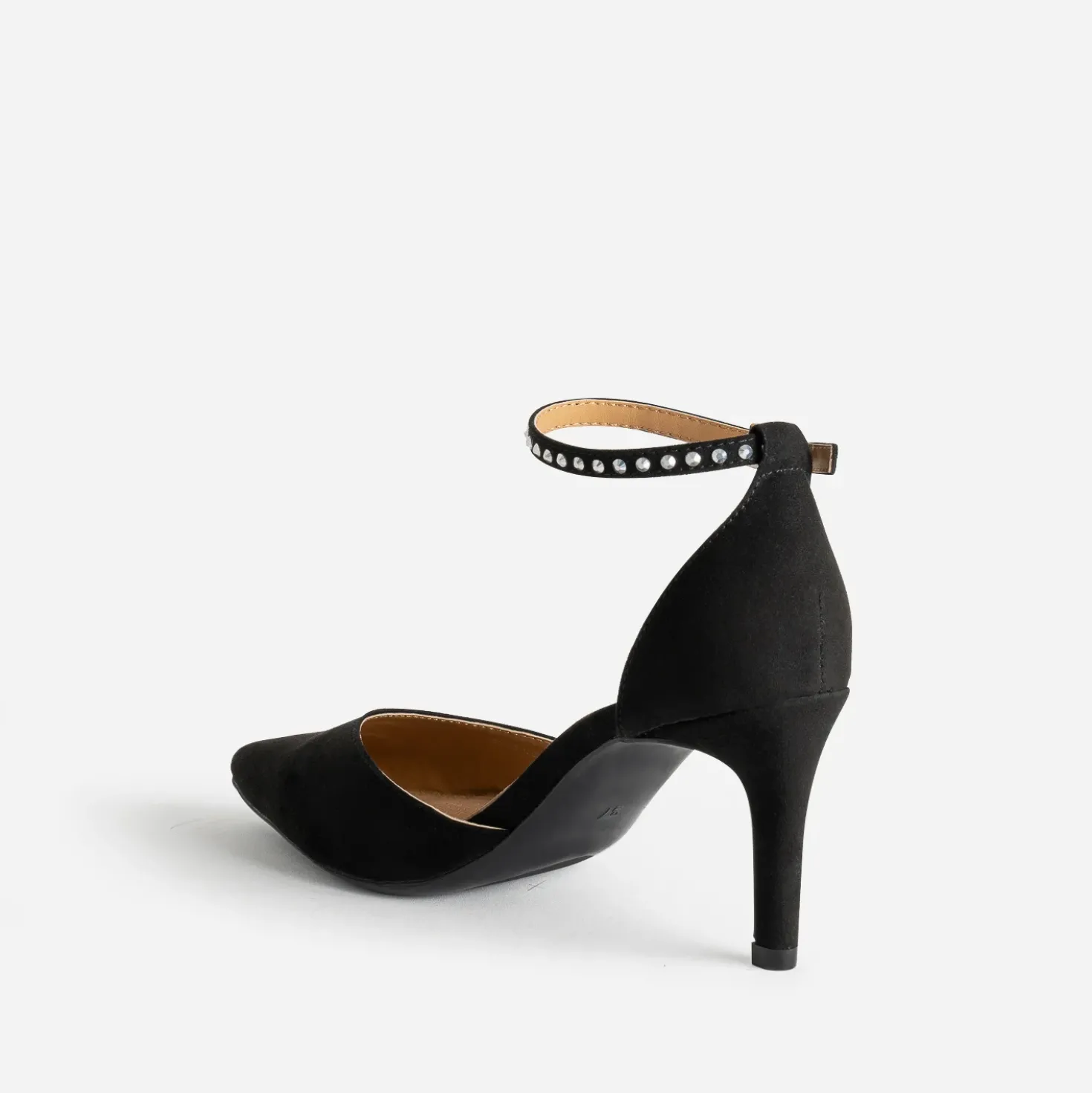 Escarpin TEXTO noir suédé à bride strassée