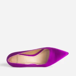 Escarpin TEXTO violet satiné avec découpe biais