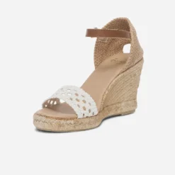 Espadrille compensée bride façon crochet