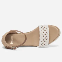 Espadrille compensée bride façon crochet