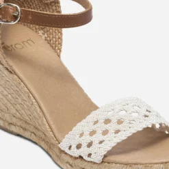 Espadrille compensée bride façon crochet